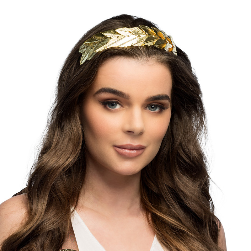 Zlatá kovová vavřínová čelenka